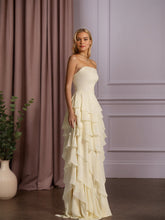 Charming Strapless Sleeveless Ruffles Long Prom Dress