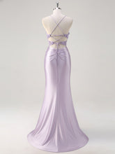 Corset Floral Mermaid Long Prom Dress with Slit
