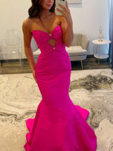 Strapless Bow-Bodice Mermaid Prom Dress with Cutout