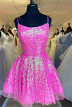 Cute Hot Pink Sequins Homecoming Dress SYH24