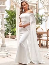 Wedding Dresses Off Shoulder  Chiffon Satin Lace Over Satin Sleeveless Simple with Draping Lace Insert