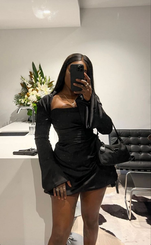 Sexy Black Party Dress Short Homecoming Dress Y4460
