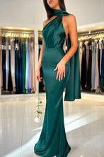 Dark Green High neck mermaid Prom Dress