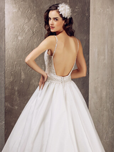 Princess A-Line Wedding Dresses V Neck  Lace Taffeta Sleeveless
