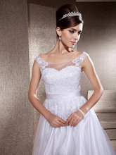 Ball Gown A-Line Wedding Dresses Scoop Neck  Lace Tulle Sleeveless