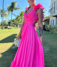 Chiffon A Line Ruffle Prom Dresses for Women V Neck Long Bridesmaid Dresses Backless Formal Evening Gowns  Y3043