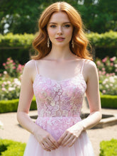 Enchanting Tulle A-Line Prom Dress with Floral Embroidered Bodice