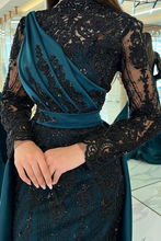 luxury lace embroidered prom dress sexy evening dresses with detachable tail Y4998