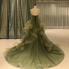 Green Straps Sweetheart Tulle Long Evening Dress Green Layered Tulle Prom Dress Y987