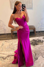 Sunnderly Abby |Mermaid Sweetheart Satain Prom Dress with Slit