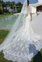Fabulous Mermaid Half Sleeve Off Shoulder Wedding Dresses, Affordable Bridal Dress, MW149