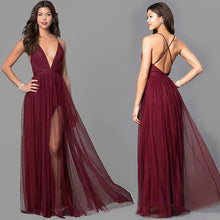 V Neck Sexy Backless Spaghetti Strap Slutty Prom Dresses SYP169