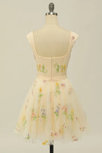 Floral Embroidery Sweetheart A-Line Homecoming Dress Short Party Dress PD472