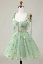 Floral Homecoming Dresses Embroidery A-Line Short Party Dress PD504