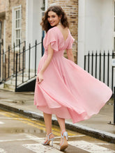 Flutter Sleeves Chiffon Prom Dress SYP185