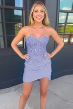 Fuchsia Beaded Lace Appliques Tight Homecoming Dress PD537