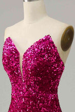 Strapless Sequin Prom Dress With Slit SYP112
