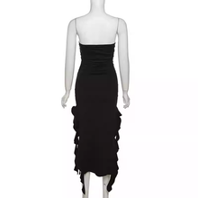 Chic Black Strapless Party Dress,Black Evening Dress Y1929