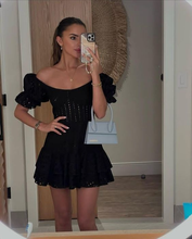 Fashion Black A-line Homecoming Dress Black Cocktail Dress Y6994