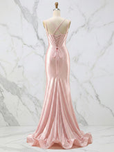 Glamorous Pink Shimmer Satin Corset Prom Dress with Crystal Bust