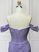 Glitter Lavender Off The Shoulder Shimmer Ruched Prom Dress with Slit