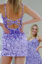 Glitter Lavender Sequined Homecoming Dress SYH28