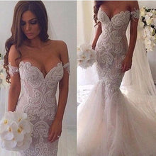 Gorgeous Mermaid Lace Off Shoulder Wedding Dresses, Bridal Gown, MW595