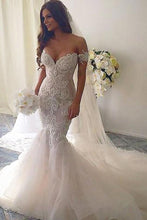 Gorgeous Mermaid Lace Off Shoulder Wedding Dresses, Bridal Gown, MW595