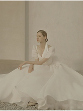 A-Line Wedding Dresses Scoop Neck Ankle Length Organza Short Sleeve Country Simple Little White Dress  with Ruffles