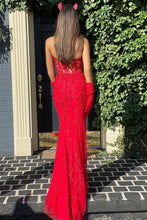 Evie |Mermaid Sweetheart Neck Lace Long Prom Dress With Appliques