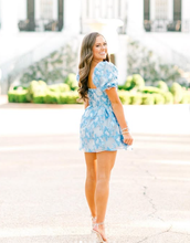 Retro Style Floral A-line Short Homecoming Dress Summer Outfit Dress Y2957