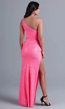 Hot Pink One Shoulder Sequin Prom Dress SYP80