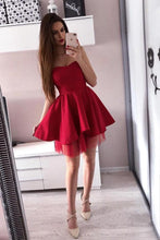 A-line Pink Sweetheart Satin Homecoming Dresses  PD244