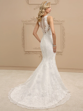 Wedding Dresses Bateau Neck  All Over Lace Regular Straps Sexy Illusion Detail Backless with Beading Appliques