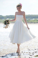 Ivory Lace A-line Tea-length Short Wedding Dresses, Bridal Gown, MW631