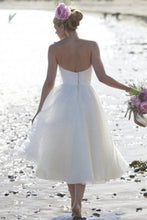 Ivory Lace A-line Tea-length Short Wedding Dresses, Bridal Gown, MW631