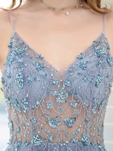 Boutique Evening Dresses Luxury Beaded Prom Dress Luxury Evening Party Dresses Spaghetti Strap Dressblee