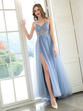 Boutique Evening Dresses Luxury Beaded Prom Dress Luxury Evening Party Dresses Spaghetti Strap Dressblee