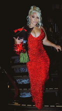 Sexy Red Sequins Evening Dress ,Glitter Red Evening Gown Y2291