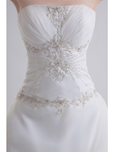 A-Line Wedding Dresses Strapless Court Train Organza Satin Strapless with Pick Up Skirt Ruched Beading