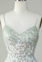 Dusty Sage Spaghetti Straps Homecoming Dress With Criss Cross Back Y2925