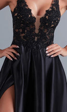 Lace Bodice Long Black A Line Prom Dress SYP75