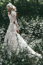 Lace Mermaid High Neck Long Sleeves Beach Wedding Dresses, Bridal Gown, MW618