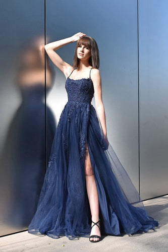 Lace Tulle Long Prom Dress with Split SYP13