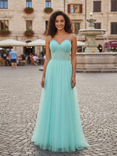 Light Pink Sweetheart Glitter Tulle Corset Prom Dress