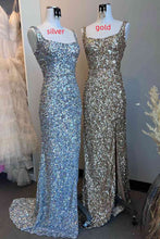 Square Neck Prom Dress With High Slit SYP149