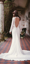 Long Sleeve See Through Lace Open Back Mermaid With Train Wedding Dresses,DB0162