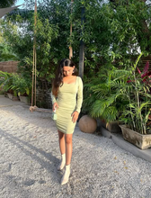 Cute Sage Green Short Homecoming Dress with Long Sleeves Sexy Party Dress Y1913