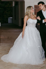 Nell | Aqua Blue Appliques Strapless A-Line Long Prom Dress