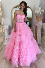 Tiered Ruffle Sweetheart Beaded Long Prom Dress